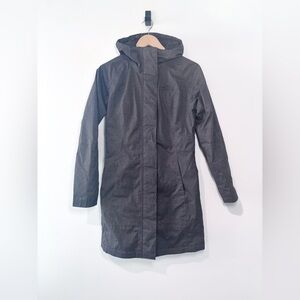 The North Face Women’s Hooded Longline Parka Jacket XS Gray Waterproof Raincoat